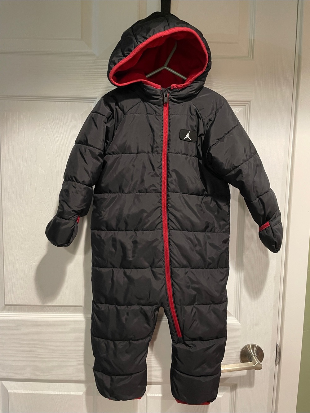 Jordan Black & Red Insulated Baby One-Piece Snowsuit 24 months